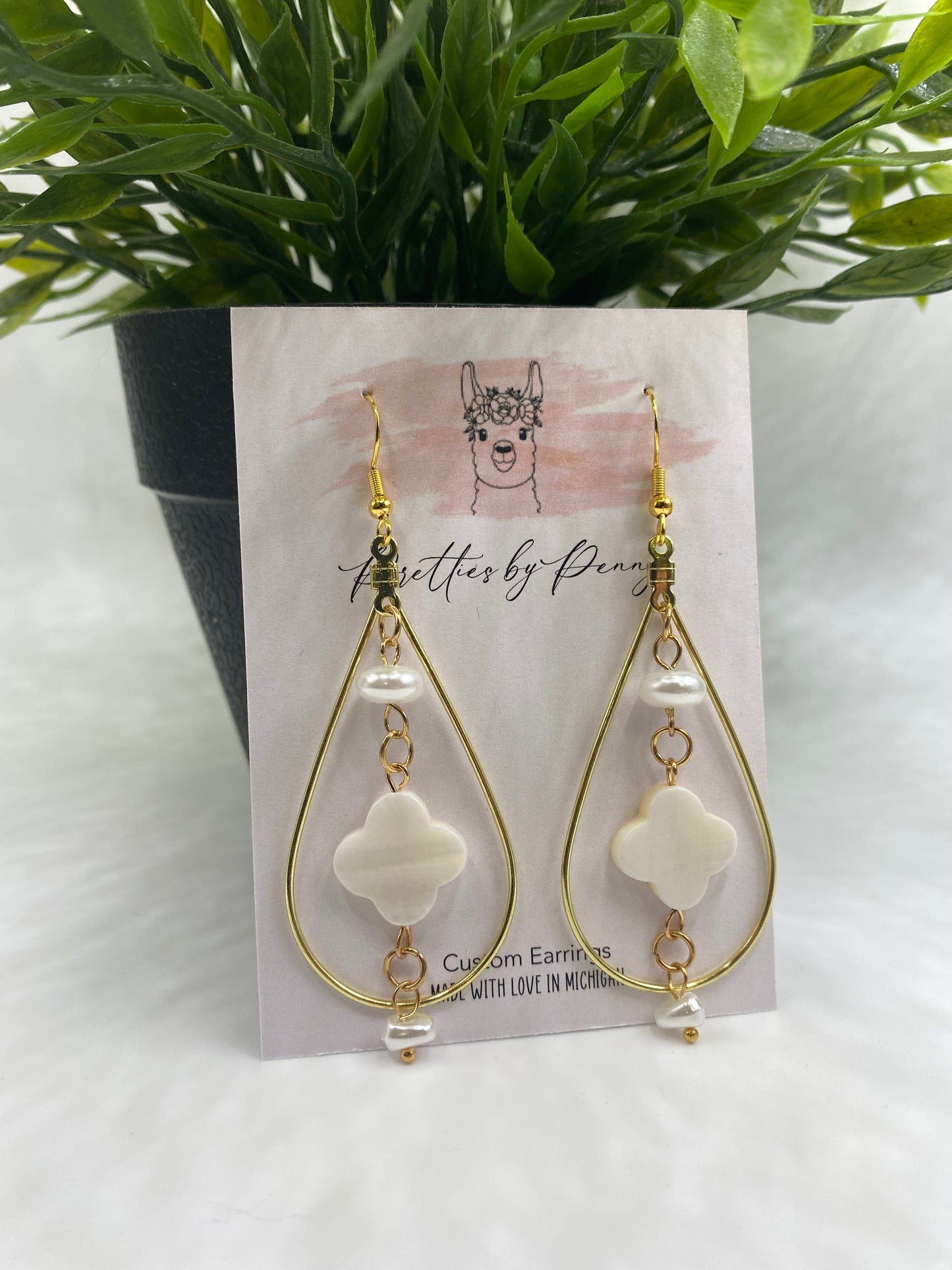 CLEARANCE Dainty white teardrops